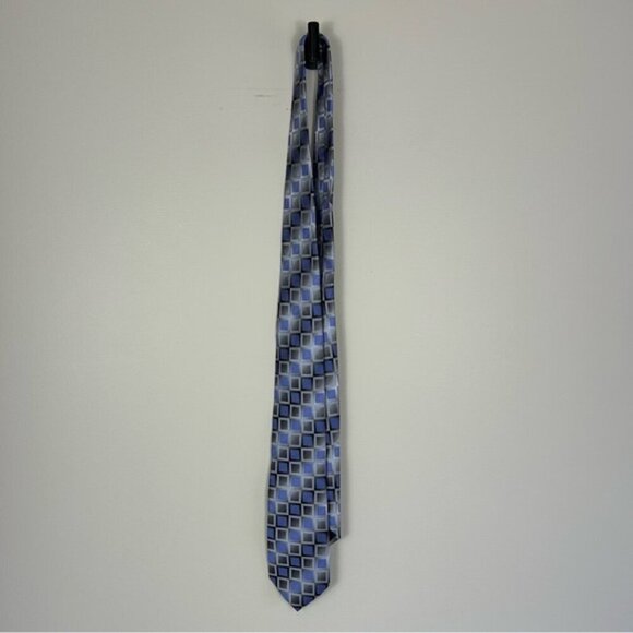 Balenciaga 100% Silk Purple Geometric Tie - Picture 5 of 5
